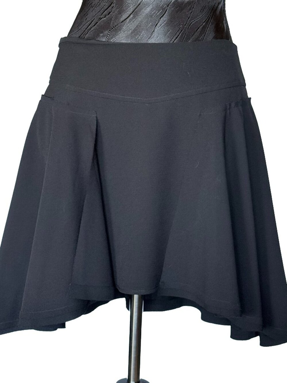 ✨ Rare Archive Piece ✨ Free People Black Asymmetric Pleated Flounce Mini Skirt —